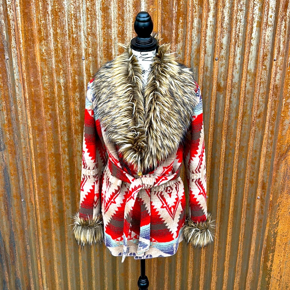 Fuzzy wool Taska Polizzi Collection jacket.